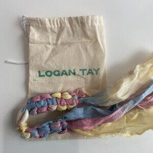 Beachy, Boho, Silk Fabric Wrap Bracelet w/ Shell, Logan Tay, Castaway Lolli, New